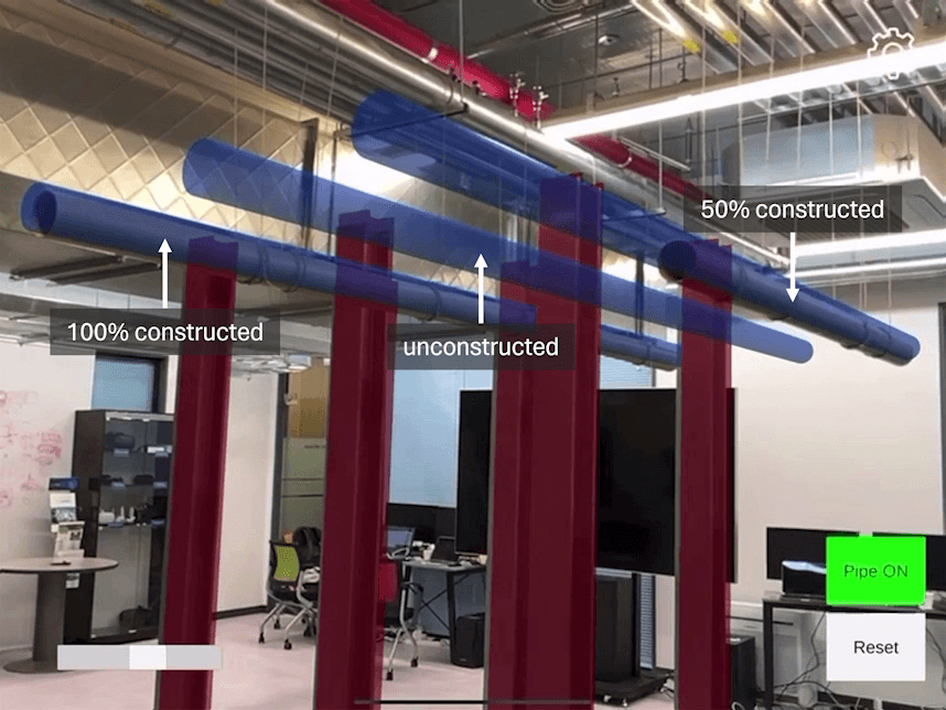 파이프 구조물 시공 진척도 점검